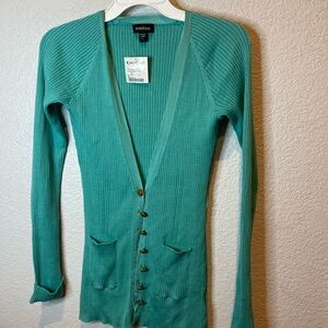 Y2K bet s Bebe Turquoise Ribbed Cardigan